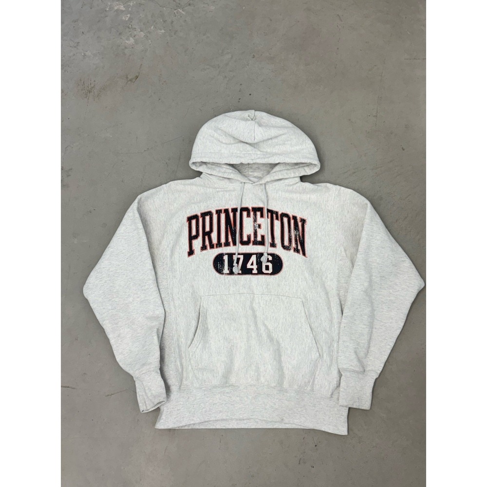 Champion 90s Reverse Weave Princeton University Hoodie Sweatshirt Gray Mens M